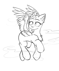 Size: 1000x1200 | Tagged: safe, artist:thieftea, oc, alicorn, earth pony, pegasus, pony, unicorn, any gender, any race, any species, commission, horn, sketch, solo, wings, ych sketch, your character here