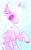 Size: 702x1139 | Tagged: safe, artist:kittenhijnx, earth pony, pony, anime eyes, colored eyelashes, colored hooves, cute, eyelashes, heart, light blue background, long mane, multicolored coat, pastel, pink coat, simple background, solo, sparkly eyes, webkinz, webkinz pink pony, white mane, wingding eyes