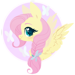 Size: 3000x3000 | Tagged: safe, artist:belka-sempai, fluttershy, pegasus, pony, g4, alternate hairstyle, braid, bust, chest fluff, cute, heart eyes, high res, portrait, profile, shyabetes, simple background, solo, transparent background, wingding eyes