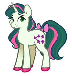 Size: 1280x1342 | Tagged: safe, artist:howdyhorsey, gusty, pony, unicorn, bow, simple background, solo, tail, tail bow, transparent background