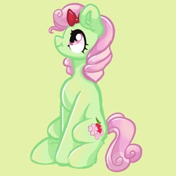Size: 2048x2048 | Tagged: safe, artist:cupute, florina tart, earth pony, pony, g4, apple family member, bow, female, green background, high res, mare, simple background, solo
