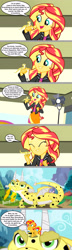 Size: 1280x4468 | Tagged: safe, artist:silverbuller, edit, edited screencap, screencap, ray, sunset shimmer, dragon, gecko, leopard gecko, pony, unicorn, equestria girls, g4, my little pony equestria girls: summertime shorts, pet project, comic, dragonified, screencap comic, species swap