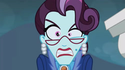 Size: 3410x1920 | Tagged: safe, screencap, principal abacus cinch, equestria girls, g4, my little pony equestria girls: friendship games, angry, cinchrage, female, glasses, gritted teeth, high res, solo, upscaled