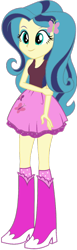 Size: 322x1040 | Tagged: safe, artist:assassins-creed1999, fluttershy, equestria girls, g4, alternate hair color, boots, clothes, fluttershy's boots, fluttershy's socks, high heel boots, palette swap, recolor, shirt, shoes, simple background, skirt, socks, solo, transparent background