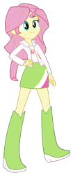Size: 578x1381 | Tagged: safe, artist:assassins-creed1999, fluttershy, sunset shimmer, equestria girls, g4, boots, clothes, high heel boots, jacket, leather jacket, palette swap, recolor, shirt, shoes, simple background, skirt, solo, sunset shimmer's boots, transparent background
