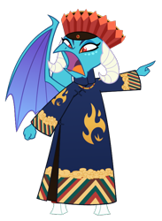 Size: 550x750 | Tagged: safe, artist:queencold, princess ember, dragon, g4, chinese dress, clothes, crown, dragoness, dress, female, flower pot-sole shoes, gem, jewelry, regalia, simple background, solo, transparent background