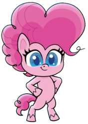 Size: 405x573 | Tagged: safe, artist:thomasdafoestudios, edit, edited screencap, screencap, pinkie pie, earth pony, pony, g4.5, my little pony: pony life, background removed, bipedal, cute, diapinkes, female, looking at you, mare, not a vector, simple background, solo, transparent background