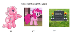 Size: 1884x1056 | Tagged: safe, artist:comicfield, edit, pinkie pie, pinkie pie (g3), earth pony, pony, g3, g4, g5, gravestone, meme, op can't let go, op started shit, sad