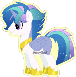 Size: 445x451 | Tagged: safe, artist:stormcloud-yt, oc, oc only, oc:alex, alicorn, pony, alicorn oc, base used, ethereal mane, hoof shoes, horn, male, offspring, parent:princess celestia, parent:royal guard, parents:guardlestia, peytral, simple background, stallion, starry mane, transparent background, wings