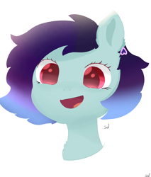 Size: 1674x1968 | Tagged: safe, artist:silky soya, oc, oc only, oc:fall high, bat pony, pony, bust, cute, ear fluff, looking at you, open mouth, portrait