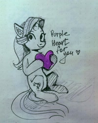 Size: 1642x2048 | Tagged: safe, artist:ami-gami, starlight glimmer, pony, unicorn, g4, heart, partial color, traditional art