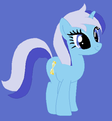 Size: 394x427 | Tagged: safe, artist:painterede, artist:selenaede, artist:twilyisbestpone, derpibooru exclusive, minuette, pony, unicorn, g4, background pony, base used, blue background, cute, female, mare, simple background, smiling, solo, wrong eye shape