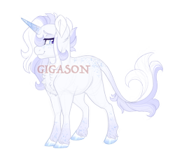 Size: 3100x2800 | Tagged: safe, artist:gigason, oc, oc:razzle dazzle, pony, unicorn, high res, leonine tail, obtrusive watermark, offspring, parent:double diamond, parent:rarity, parents:diamond duo, simple background, solo, tail, transparent background, watermark