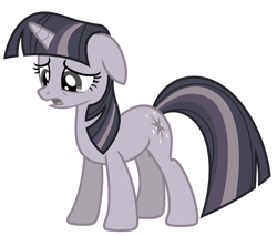 Size: 3933x3347 | Tagged: safe, artist:estories, artist:wardex101, edit, twilight sparkle, pony, unicorn, g4, discorded, discorded twilight, female, floppy ears, high res, sad, simple background, solo, transparent background, twilight tragedy, unicorn twilight, vector