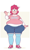 Size: 1200x2000 | Tagged: safe, artist:secretgoombaman12345, pinkie pie, human, g4, abstract background, belly, big belly, blushing, colored sketch, fat, female, human coloration, humanized, looking at you, muffin top, pudgy pie, smiling, smiling at you, solo, waving, wide hips