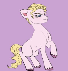 Size: 750x786 | Tagged: safe, artist:woollyart, earth pony, pony, diamond is unbreakable, jojo's bizarre adventure, male, ponified, purple background, raised hoof, simple background, solo, stallion, yoshikage kira