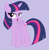 Size: 386x392 | Tagged: safe, artist:selenaede, artist:twilyisbestpone, derpibooru exclusive, twilight sparkle, alicorn, pony, g4, base used, female, lidded eyes, mare, purple background, seductive, seductive look, sexy, simple background, smiling, solo, twilight sparkle (alicorn), wrong eye shape