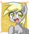 Size: 1024x1200 | Tagged: safe, artist:yukkuri_yu_yu, derpy hooves, pegasus, pony, g4, 2022, bust, cute, derp, derpabetes, derpy day, female, folded wings, looking at you, mare, open mouth, open smile, smiling, smiling at you, solo, wings