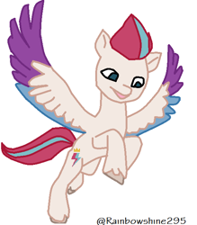 Size: 552x631 | Tagged: safe, artist:itz-rainbowshine295, zipp storm, pegasus, pony, g5, my little pony: a new generation, colored wings, ms paint, multicolored wings, simple background, slender, solo, spread wings, teal eyes, thin, white background, wings