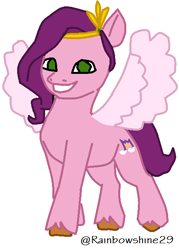 Size: 448x626 | Tagged: safe, artist:itz-rainbowshine295, pipp petals, pegasus, pony, g5, my little pony: a new generation, green eyes, ms paint, simple background, solo, spread wings, white background, wings