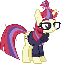 Size: 2389x2511 | Tagged: safe, artist:thebosscamacho, moondancer, pony, unicorn, g4, .svg available, clothes, female, high res, mare, simple background, solo, sweater, transparent background, vector