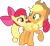 Size: 1186x1093 | Tagged: safe, artist:muhammad yunus, apple bloom, applejack, earth pony, pony, g4, my little pony: friendship is magic, the last problem, base used, bow, cowboy hat, female, gritted teeth, hair bow, hat, mare, medibang paint, open mouth, siblings, simple background, sisters, transparent background