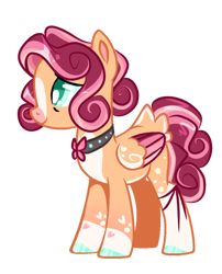 Size: 638x790 | Tagged: safe, artist:goldlines005, fluttershy, pegasus, pony, g4, base used, choker, chokershy, eye wrinkles, female, mare, redesign, simple background, smiling, transparent background