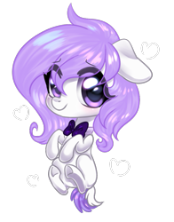 Size: 863x1103 | Tagged: safe, artist:kaikururu, oc, oc only, earth pony, pony, bowtie, chibi, earth pony oc, eye clipping through hair, simple background, smiling, solo, transparent background, underhoof