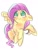 Size: 768x1024 | Tagged: safe, artist:pnpn_721, fluttershy, pegasus, pony, g4, cute, female, flying, looking up, mare, no pupils, shyabetes, simple background, smiling, solo, spread wings, turned head, white background, wings