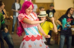 Size: 720x472 | Tagged: safe, pinkie pie, human, equestria girls, g4, bronukon, clothes, cosplay, costume, irl, irl human, photo, ukraine