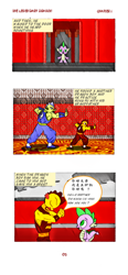 Size: 592x1280 | Tagged: safe, artist:spike-love, spike, dragon, anthro, comic:the legendary dragon story, g4, baby, baby dragon, character:wong-long, character:yang-fu, cloud, cloudy, comic, dragon kingdom, grandfather, greeting, kung fu, male, martial art, martial arts, practice, temple, young