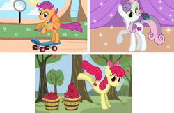Size: 1280x831 | Tagged: safe, artist:mlplary6, apple bloom, scootaloo, sweetie belle, earth pony, pegasus, pony, unicorn, g4, the cutie map, the last problem, cutie mark crusaders, female, mare, older, older apple bloom, older cmc, older scootaloo, older sweetie belle