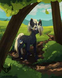 Size: 4000x5000 | Tagged: safe, artist:lastaimin, oc, oc only, pony, absurd resolution, female, horn, mare, multiple horns, solo, tree, tricorn