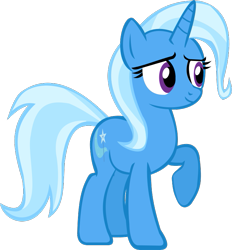 Size: 711x767 | Tagged: safe, artist:thebosscamacho, trixie, pony, unicorn, g4, .svg available, female, full body, hooves, horn, mare, raised hoof, simple background, smiling, solo, standing, tail, transparent background, two toned mane, two toned tail, vector