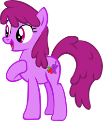 Size: 2261x2652 | Tagged: safe, artist:thebosscamacho, berry punch, berryshine, earth pony, pony, g4, .svg available, female, full body, high res, hoof on chest, hooves, mare, open mouth, open smile, simple background, smiling, solo, standing, tail, transparent background, vector