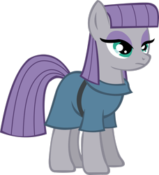 Size: 2340x2562 | Tagged: safe, artist:thebosscamacho, maud pie, earth pony, pony, g4, .svg available, eyelashes, female, frown, full body, high res, hooves, lidded eyes, mare, simple background, solo, standing, tail, transparent background, vector