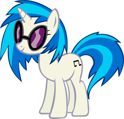 Size: 2500x2399 | Tagged: safe, artist:thebosscamacho, dj pon-3, vinyl scratch, pony, unicorn, g4, .svg available, female, full body, high res, hooves, horn, mare, simple background, smiling, solo, standing, tail, transparent background, two toned mane, two toned tail, vector