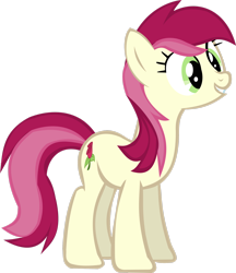 Size: 2278x2633 | Tagged: safe, artist:thebosscamacho, roseluck, earth pony, pony, g4, .svg available, female, full body, grin, high res, hooves, mare, show accurate, simple background, smiling, solo, standing, tail, transparent background, two toned mane, two toned tail, vector