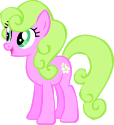 Size: 2346x2557 | Tagged: safe, artist:thebosscamacho, daisy, flower wishes, earth pony, pony, g4, .svg available, female, full body, high res, hooves, mare, open mouth, open smile, simple background, smiling, standing, tail, transparent background, vector