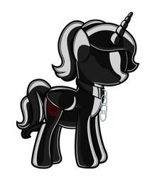 Size: 2992x3492 | Tagged: safe, artist:andrevus, edit, oc, oc only, oc:pinkmane, alicorn, latex pony, original species, pony, alicorn oc, alternate cutie mark, bondage, chains, collar, doll, dollified, encasement, high res, horn, inanimate tf, latex, latexified, living latex, no eyes, pregnant, rubber, rubber drone, show accurate, simple background, solo, transformation, transparent background, wings