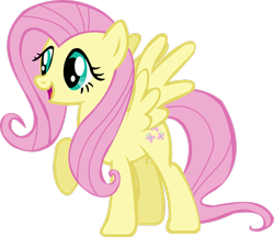 Size: 2633x2277 | Tagged: safe, artist:thebosscamacho, fluttershy, pegasus, pony, g4, .svg available, female, high res, mare, open mouth, open smile, raised hoof, simple background, smiling, solo, transparent background, vector