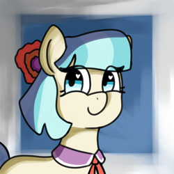 Size: 1280x1280 | Tagged: safe, artist:seylan, coco pommel, earth pony, pony, g4, heart eyes, solo, wingding eyes