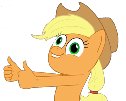 Size: 720x576 | Tagged: safe, artist:piemations, edit, applejack, earth pony, pony, friendship is violence, g4, approval, approved, background removed, kek, not a vector, parody, simple background, suddenly hands, thumbs up, top kek, transparent background