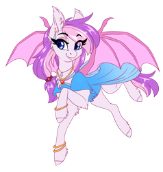 Size: 2298x2410 | Tagged: safe, artist:silkensaddle, oc, oc only, oc:malina, bat pony, pony, chest fluff, clothes, ear fluff, high res, jewelry, leg fluff, necklace, simple background, slender, solo, thin, transparent background