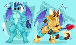 Size: 1141x684 | Tagged: safe, artist:pkanimationsda, princess ember, dragon, anthro, digitigrade anthro, g4, barbie doll anatomy, bloodstone scepter, breasts, busty princess ember, dragon armor, dragon lord ember, dragoness, featureless breasts, female, lizard breasts, outline, solo, white outline