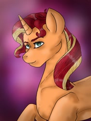 Size: 384x512 | Tagged: safe, artist:unknownfilters, sunset shimmer, pony, unicorn, g4, female, mare, solo