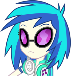 Size: 2369x2531 | Tagged: safe, artist:xxphantomxxx, dj pon-3, vinyl scratch, equestria girls, g4, female, headphones, high res, simple background, solo, transparent background, vector, vinyl's glasses