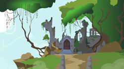 Size: 3268x1834 | Tagged: safe, artist:evilbob0, background, castle of the royal pony sisters, day, no pony, old castle ruins, scenery
