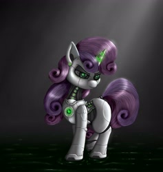 Size: 3443x3635 | Tagged: safe, artist:rameslack, sweetie belle, pony, robot, robot pony, unicorn, g4, high res, solo, sweetie bot