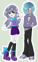 Size: 368x592 | Tagged: safe, artist:stormcloud-yt, oc, oc only, oc:matthew, oc:rareness, equestria girls, g4, base used, blushing, boots, clothes, duo, equestria girls-ified, female, male, offspring, pants, parent:rarity, parent:thunderlane, parents:rarilane, shoes, simple background, skirt, smiling